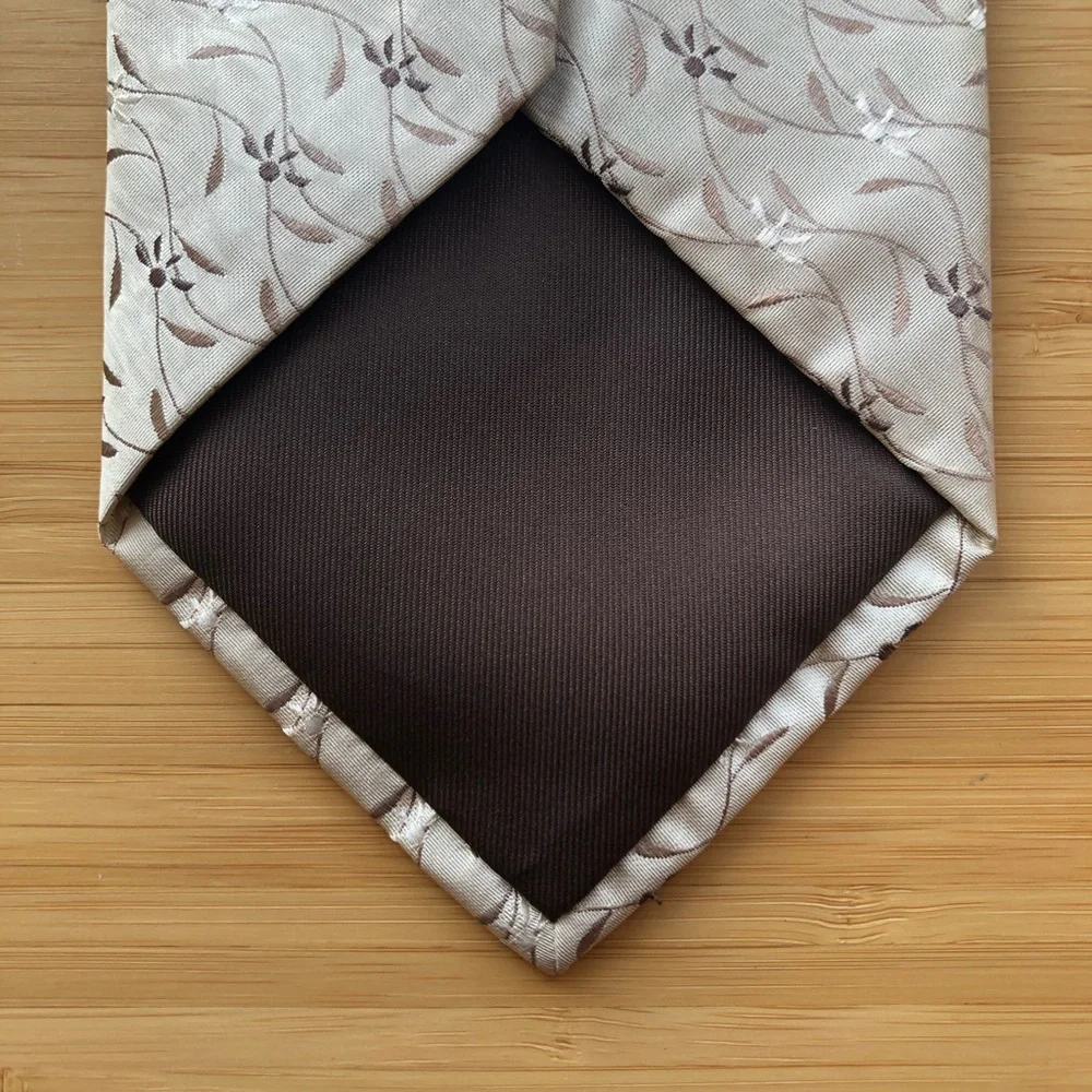 Altea Milano Silk Tie In Cream/Tan